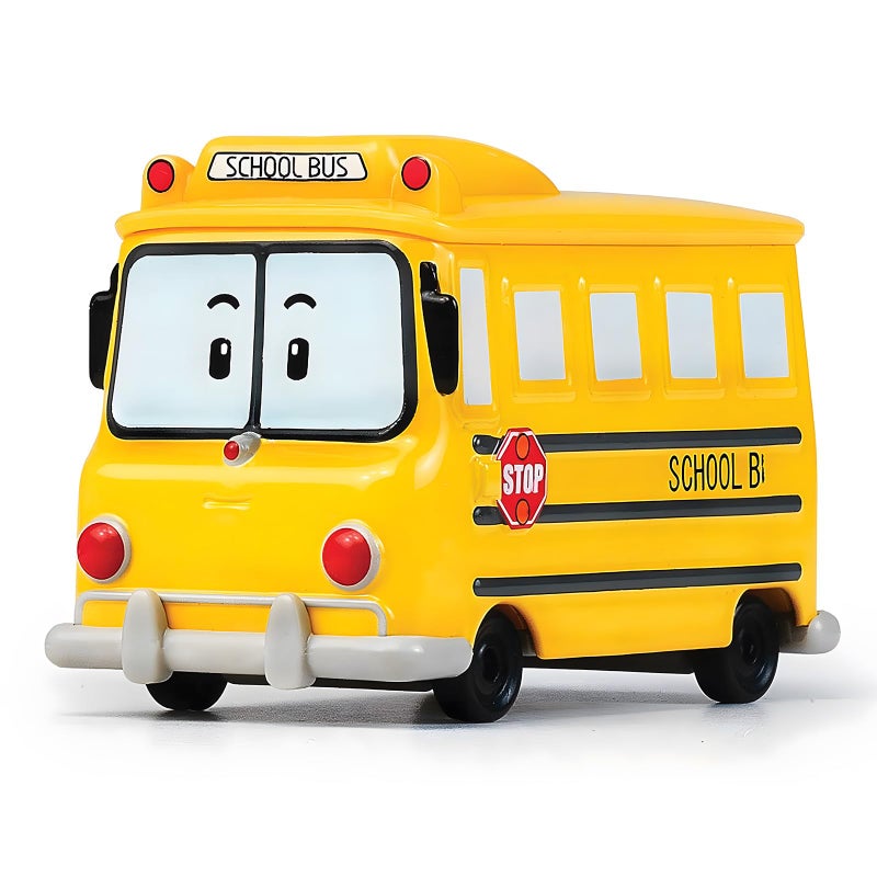 روبوكار بولي Robocar Poli Schoolb DIE-CAST لعبة معدنية سيارات حافلة مدرسية ألعاب نموذج صغير لعبة سيارة دييكاست سيارة حفلة هدايا عيد ميلاد لعب للأطفال الصغار سن 1-5 بنين بنات - Image 1